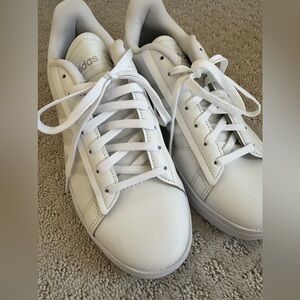 Women’s adidas white court sneakers